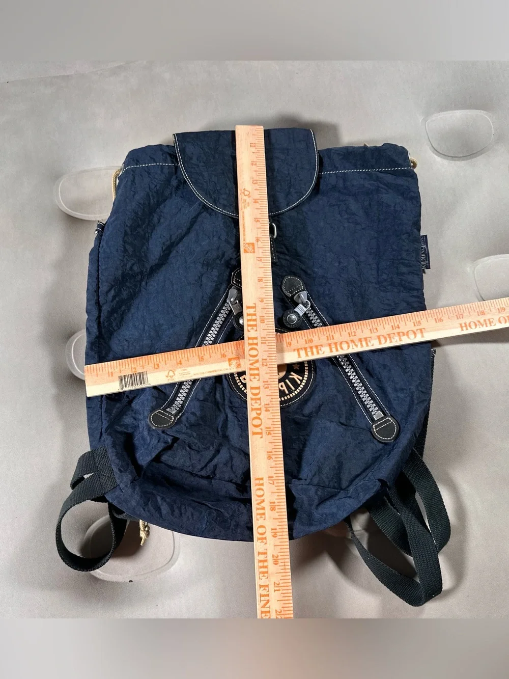 Kipling Navy Blue Knapsack Nylon Retro Vintage Lightweight Backpack Retro Y2K